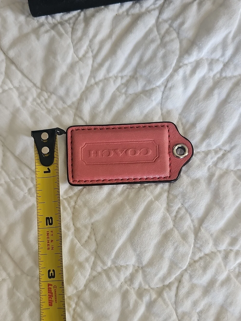 Coach Pink Leather hangtag